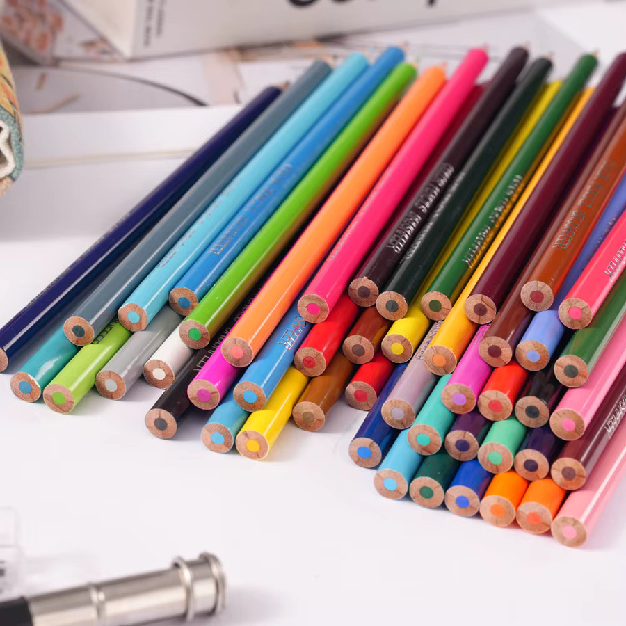 Brushfeer Buntstifte-Set mit 48 Farben, ölbasiert mit weichem Kern, professionelle Kunstqualität inklusive Pinselhalter, Radiergummi und Anspitzer, Multicolor - Bild 2