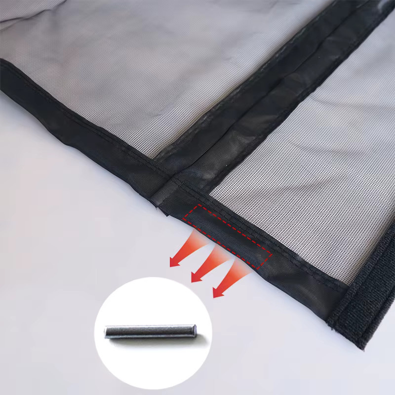 TYMF Magnetisches Moskitonetz in Schwarz mit Seitenöffnung als maßgefertigter Insektenschutz für Tür und Fenster, B: 115 cm, H: 200 cm - Bild 4