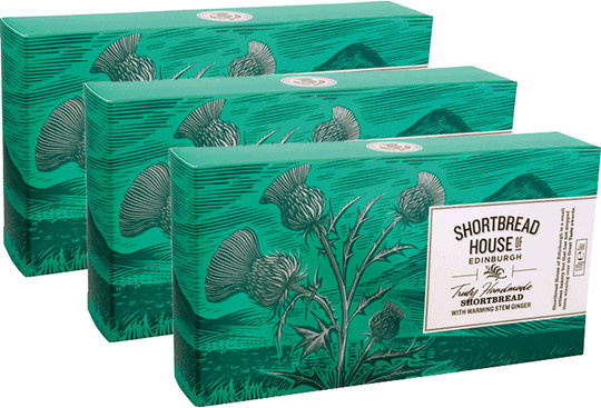 Shortbread House von Edinburgh Buttergebäck Stem Ginger 3 x 170 g - Bild 1