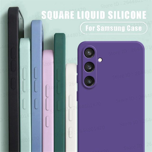 Stoßfeste quadratische Silikon-Schutzhülle für Samsung Galaxy S25 S24 Ultra S23 FE S22 S21 Plus A15 A54 A55 A14 A34 in Pink - Bild 1