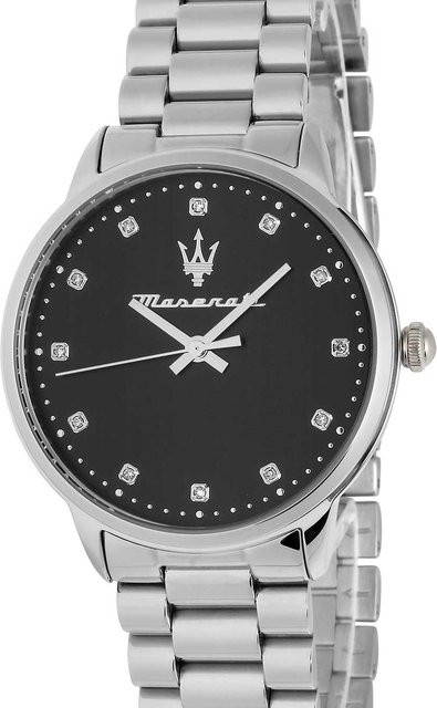 Maserati Damenuhr, Quarz, Edelstahl, Schwarz, 36 mm, 5 ATM - Bild 1