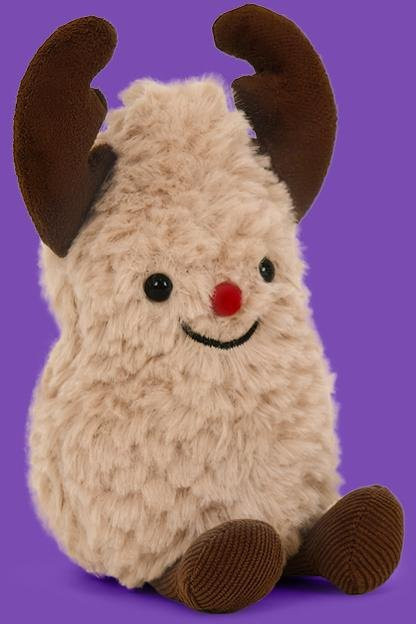 Erdnuss Rentier Plüschtier, Weihnachten, 17cm, ab 14 Jahre - Bild 1