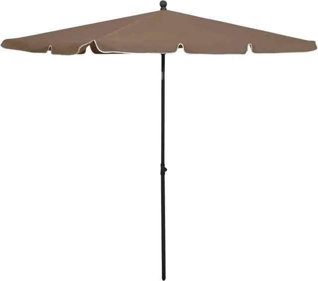 vidaXL Sonnenschirm mit Mast in Taupe aus Polyester und Stahl, B/T: 210 x 140 cm - Bild 1