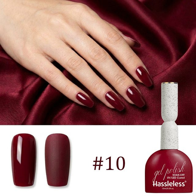 Hassleless Nagellack, Tiefrot, 15 ml, Glänzend - Bild 1