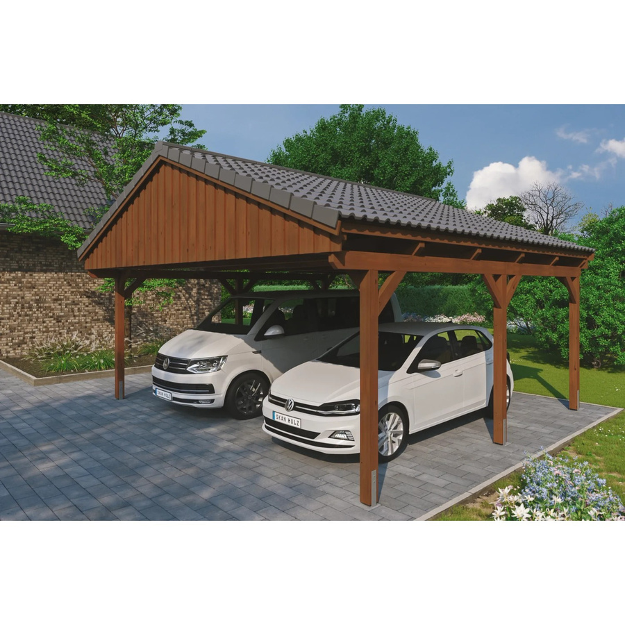 Skan Holz Carport Fichtelberg aus Fichte und Leimholz in Braun, B/T: 618 x 566 cm, Höhe: 362 cm - Bild 2
