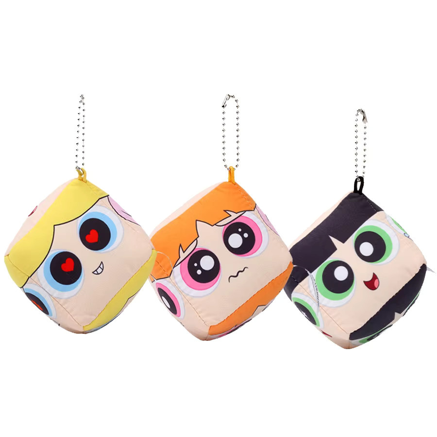 HUGKIS Powerpuff Girls Plüsch-Würfel-Schlüsselanhänger, Bunt / Mehrfarbig - Bild 2