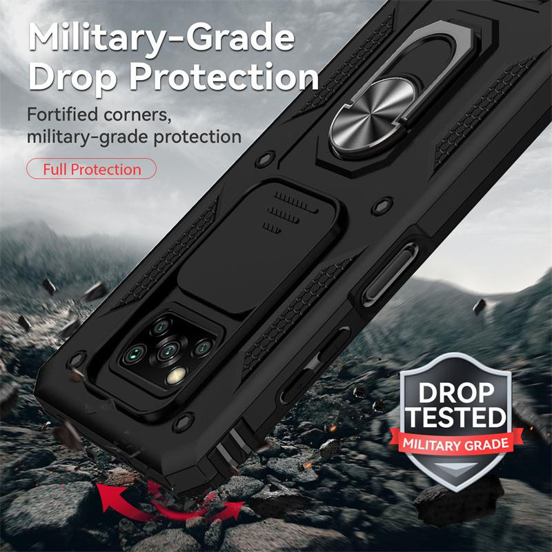Xiaomi Poco X3 Pro Armor Handyhülle mit magnetischer Auto-Halterung und Kameraschutz in Schwarz - Bild 2