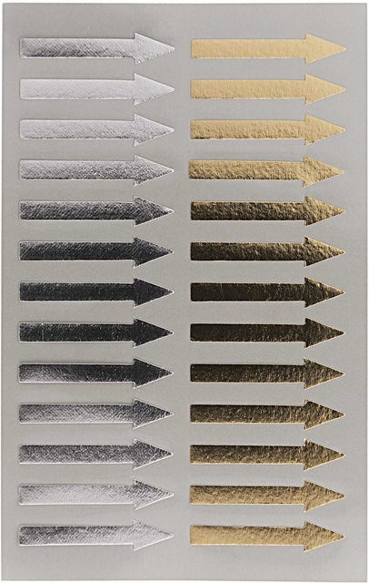 Rico Design Paper Poetry Office Sticker Pfeile in Gold und Silber, 4 Bogen - Bild 1