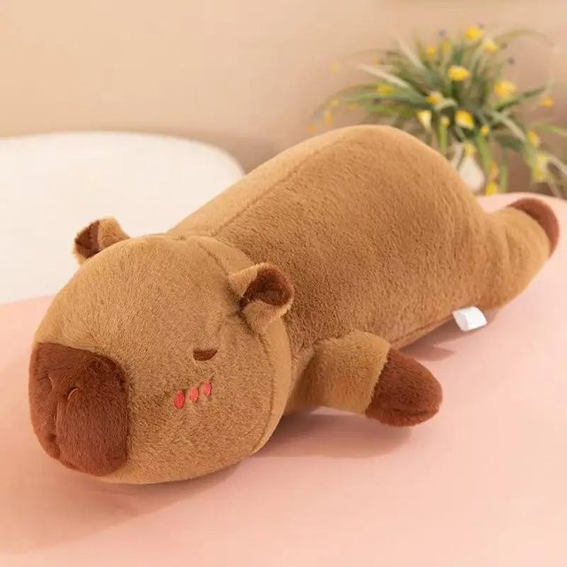 Yiran toy Capybara Plüschtier Kissen, Braun, Orange, 45cm - Bild 1