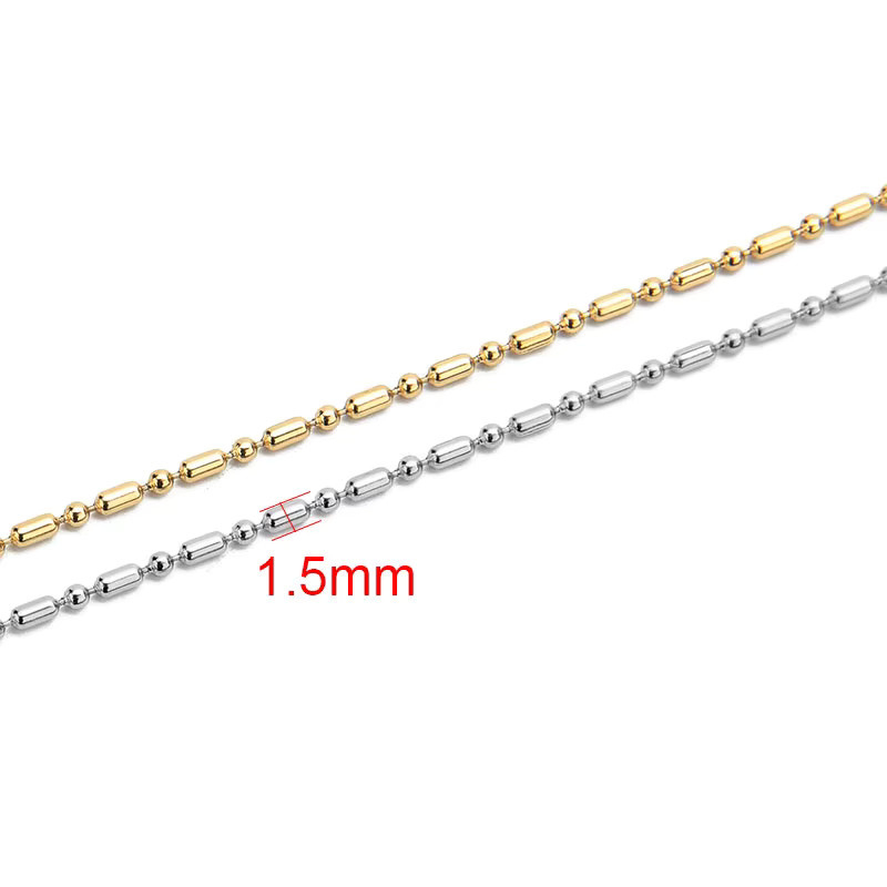 Edelstahl-Halskettenkette, Metallkugel, 2 Meter, Unisex - Bild 2