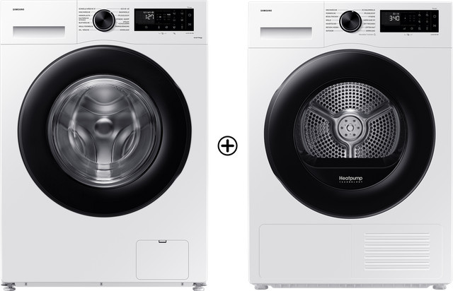 Samsung Waschmaschinen-Trockner-Set mit Wärmepumpentechnologie, Frontlader, Farbe: Weiß, B/T/H: 60 x 60 x 85 cm - Bild 1