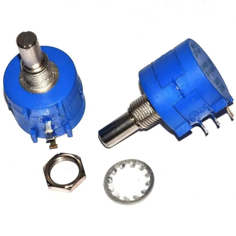 YTDMEN 1 Satz Mehrgangpotentiometer 3590S Kit mit Knopf in Blau mit verschiedenen Widerständen von 100R bis 100K Ohm - Bild 2