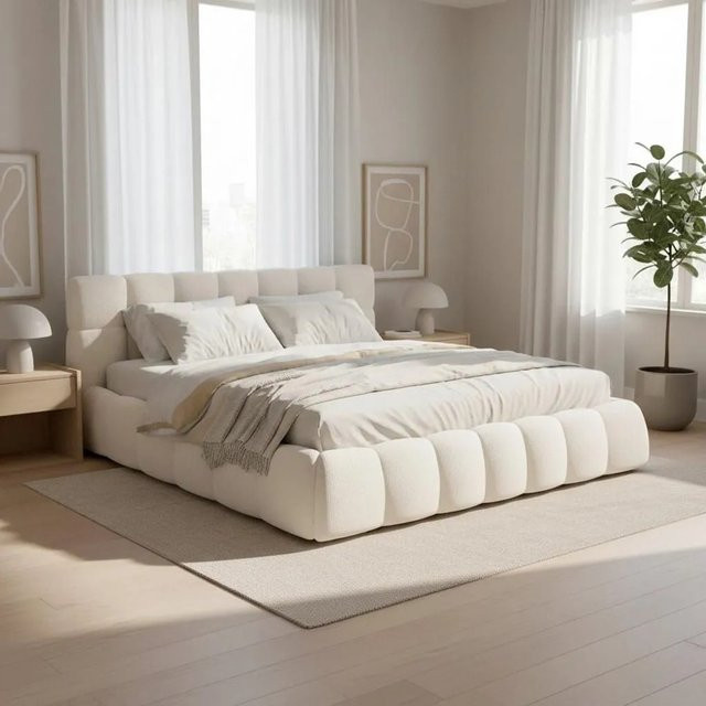 Bessagi Home Polsterbett Marija Elfenbein mit Stauraum und Lift-up-Funktion B/T/H: 180 x 200 x 102 cm - Bild 1