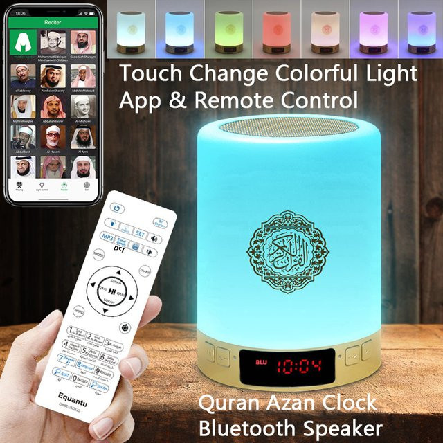 AyeBeau Azan-Uhr mit Bluetooth-Lautsprecher und Nachtlicht in Weiß - Bild 1