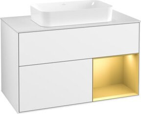 V&B Waschtischunterschrank Finion Wandbeleuchtung in Weiß lackiert, Breite: 100 cm, Tiefe: 60,3 cm - Bild 1