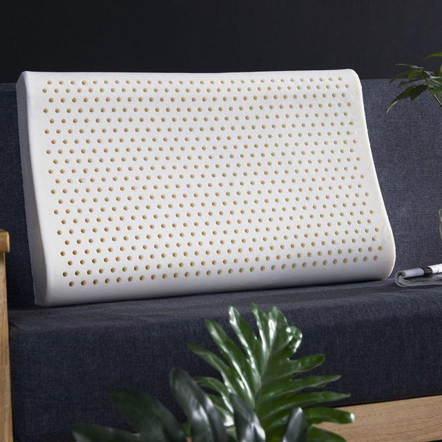 Yiran Furniture Naturlatex Kissen mit doppeltem Kissenbezug für Erwachsene, Weiß, B/T/H: 55 x 35 x 11 cm - Bild 1