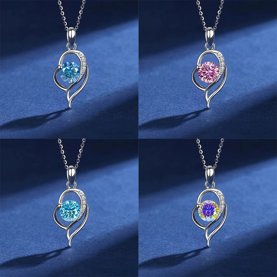 JOYCE JELLY Anhänger-Halskette, 925 Silber, Moissanit, Damen - Bild 1