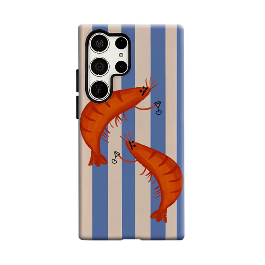 Aurbe Handyhülle für Samsung Galaxy S26 S25 S24 S23 Ultra Plus mit HD Hard Shrimps Cheers Design in Multicolour - Bild 6