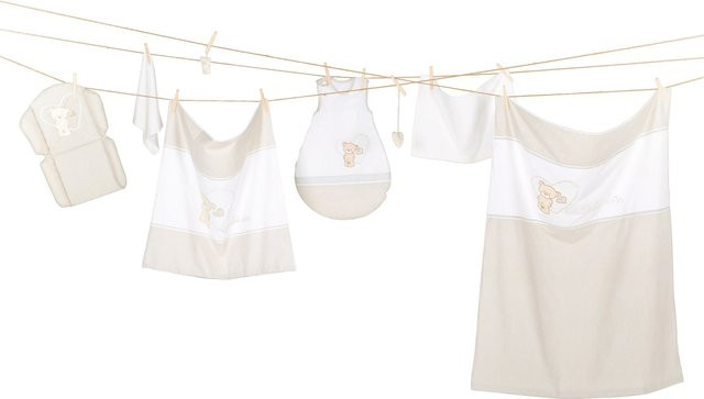 Roba Babybett Liebhabär in Beige mit Ausstattung und Betthimmelgestell, B/T: 70 x 140 cm - Bild 1