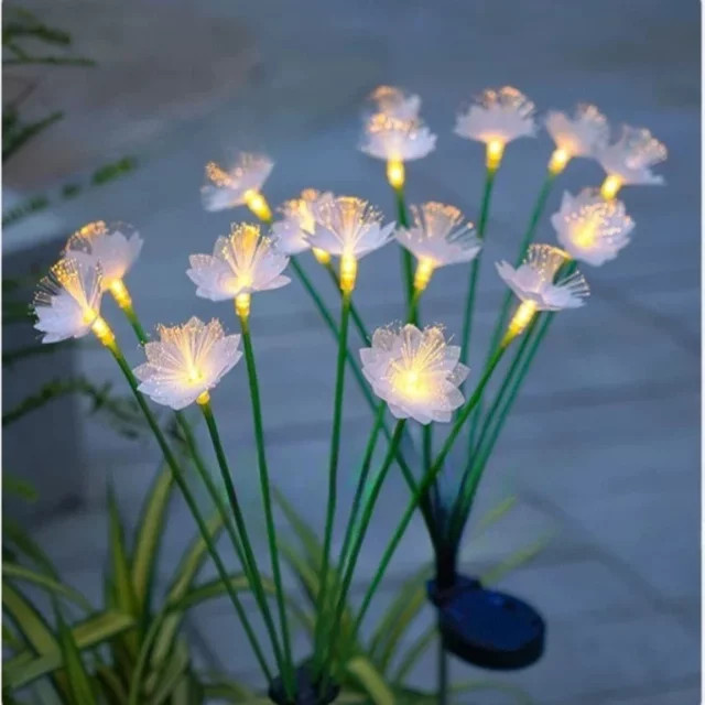 OKAL RED EAST Solar Schmetterling Fiber Optic LED Gartenleuchte mit Blumen für Outdoor Dekoration von Garten, Terrasse und Hof - Bild 1