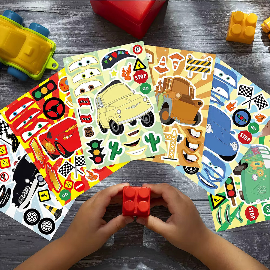 Disney Cars Lightning McQueen Make a Face, Puzzle-Aufkleber, 6/12 Blätter - Bild 3