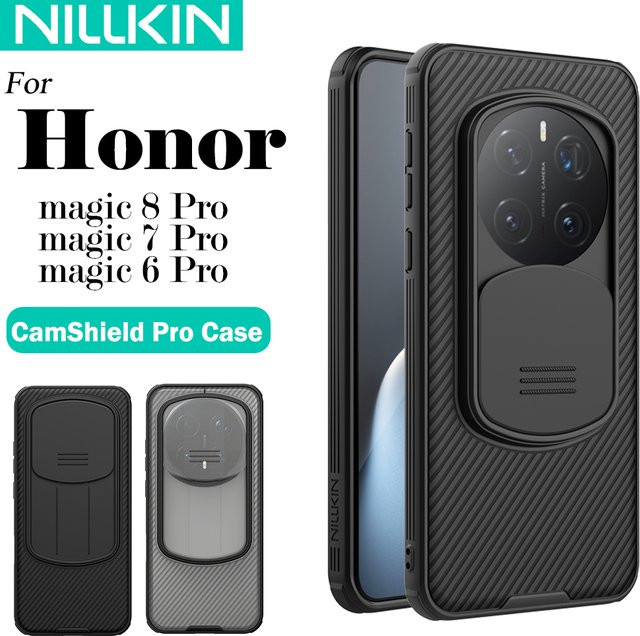 NILLKIN CamShield Pro Schutzhülle für Honor Magic 8 Pro und Honor Magic 7 Pro mit Kameraschutz und Privatsphärenschutz, Schwarz - Bild 1