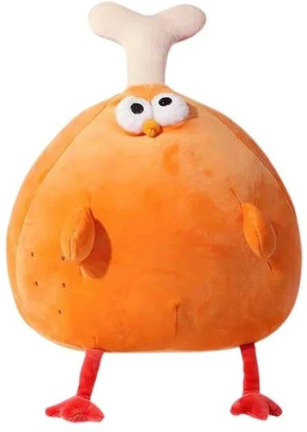 BC Pet Supplies Dundun Hähnchenschenkel Plüsch Cartoon Puppe Kissen, Rot, Orange - Bild 1