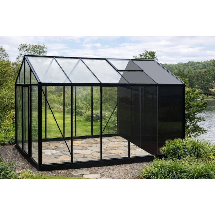 Bloomcabin Gewächshaus Klassik GHCSS4 in Schwarz mit integriertem Stauraum, Dachfenster und Belüftungssystem aus Aluminium und Sicherheitsglas, B/T/H: 235 x 9,04 x 235 cm - Bild 2