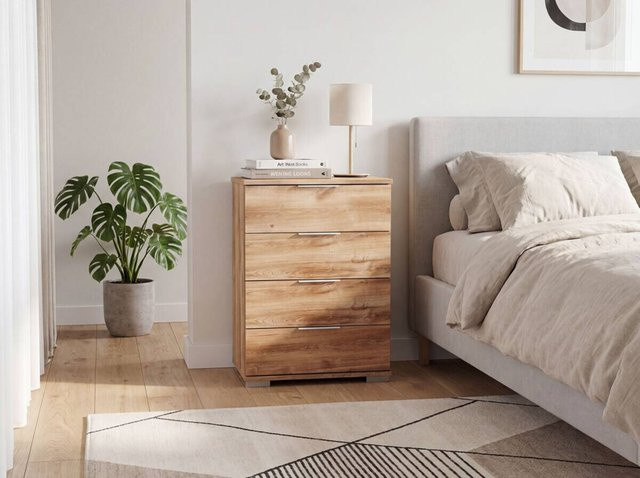 Nachtkonsole Easy Plus von Poco in Eiche Nachbildung, Braun, B/H/T: 52 x 74 x 38 cm - Bild 1