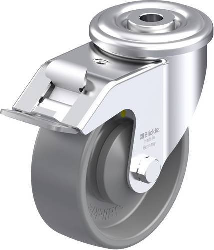 Blickle LER-PO 100KA-FI-ELS Stahlblech-Lenkrolle in Silber, Rad-Durchmesser: 100 mm, Tragfähigkeit: 150 kg - Bild 1
