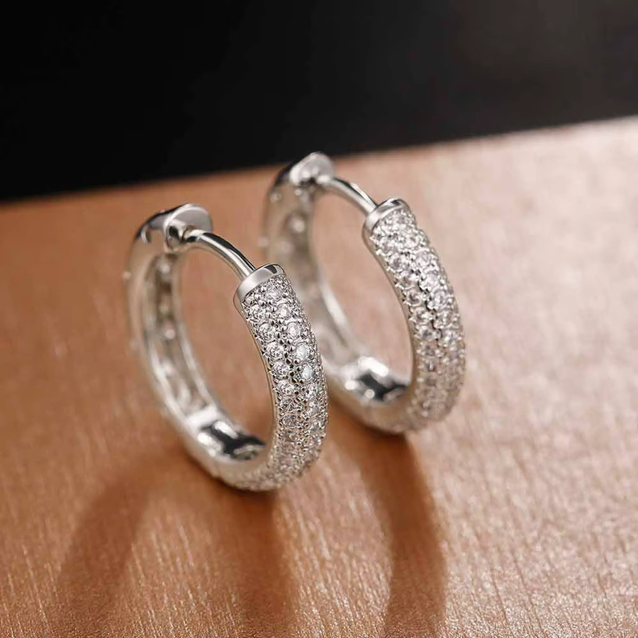 Huitan Creolen, silberfarben, 16 mm, CZ, Damen - Bild 3