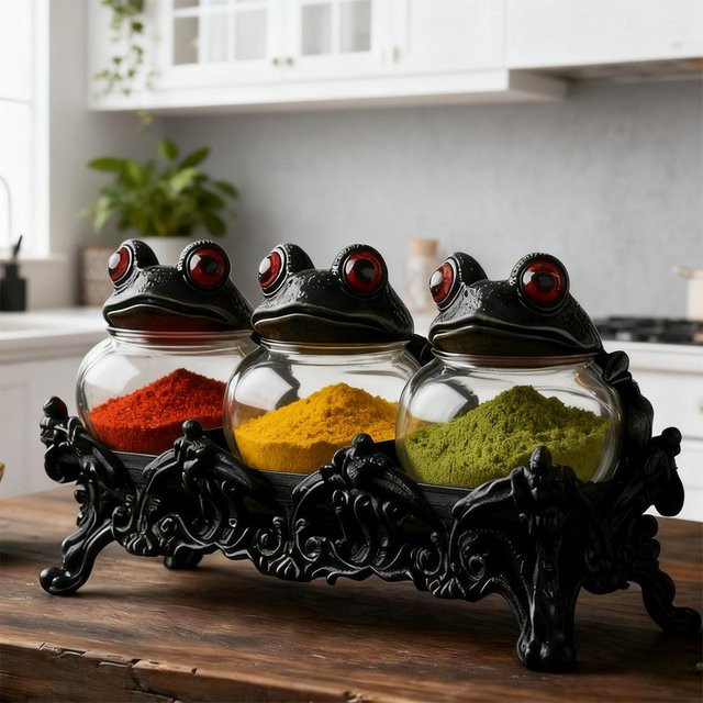 KITPIPI 3-teiliges Gewürzglas-Set aus Glas, transparente Apothekergläser mit schwarzem Schraubverschluss für Salz und Pfeffer - Bild 1
