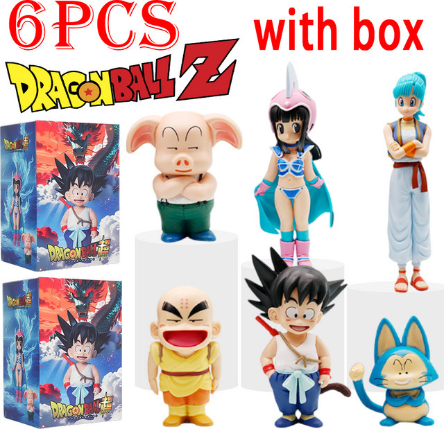 Bandai Dragon Ball Z Figuren-Set, Goku Chi-Chi Bulma Krillin Oolong Puar, Modell-Spielzeug - Bild 1