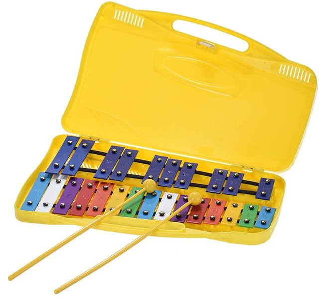 TOMTOP JMS Glockenspiel, Xylophon, 25 Töne, Gelb, Bunt / Mehrfarbig - Bild 1