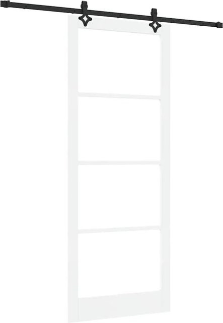 vidaXL Schiebetür ORKDAL modern in Weiß und Schwarz mit Glas, B: 93 cm, H: 232 cm - Bild 1