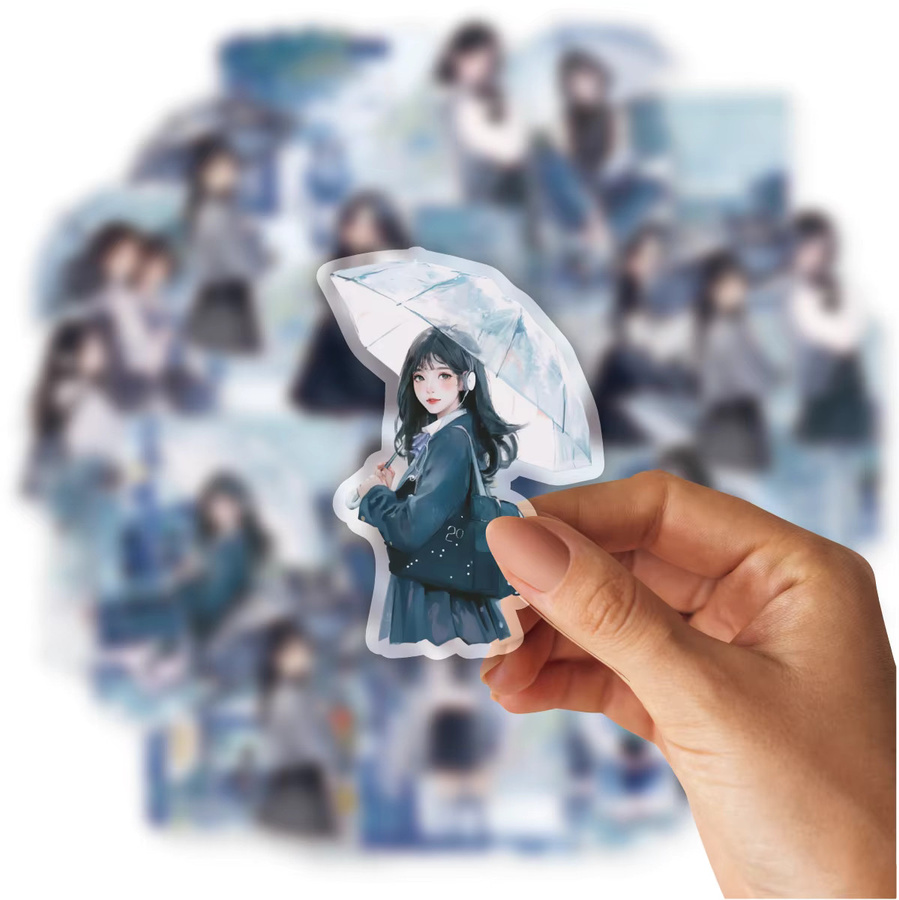 15 Stück etori life Rainy Day Girl Sticker Set in Multicolour für Laptop, Handyhülle und DIY-Tagebuch - Bild 3