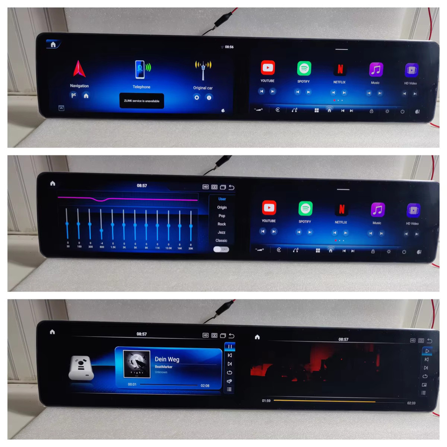 YANFU Dual-Screen Android 13 Autoradio mit GPS und Wireless Carplay für BENZ C W205 und GLC X253 2015-2024, 24,6 Zoll, Schwarz - Bild 6
