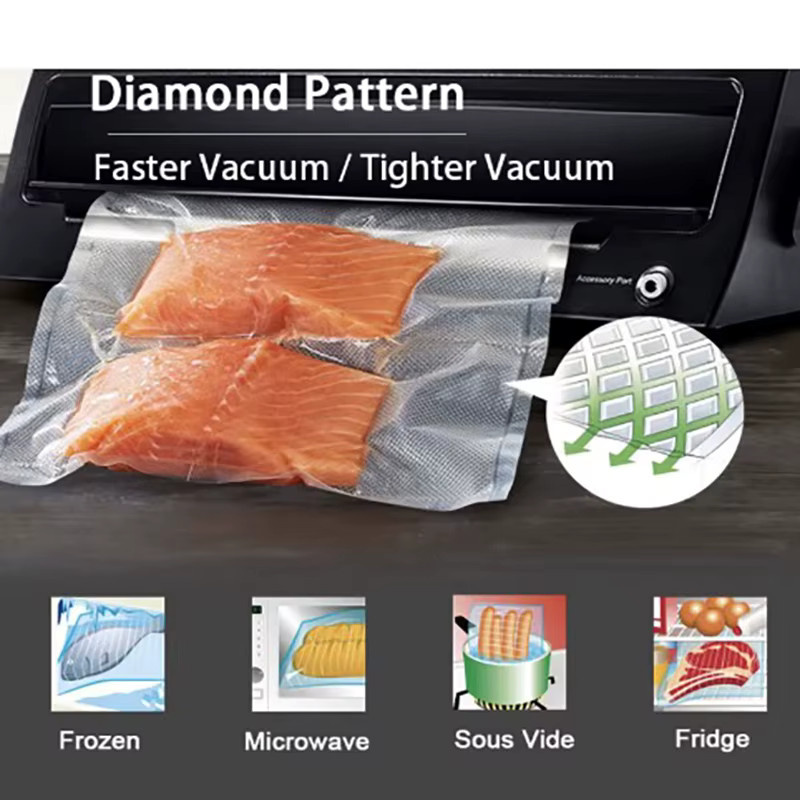 Transparente Vakuumverpackungsbeutel für Lebensmittel und Sous-Vide-Garen, Rolle mit 500 cm Länge, Breite: 25 cm, Breite: 28 cm - Bild 4