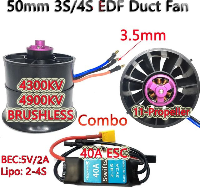 Hobbyocean EDF-Kanalventilator, bürstenloser Motor, 50mm, 40A ESC - Bild 1
