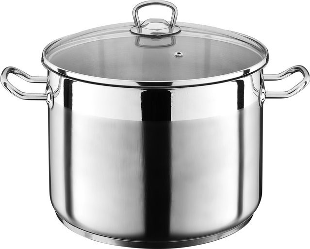 GSW Jumbotopf Profi Stockpot aus Edelstahl mit Glasdeckel, Silber, Volumen: 20 l, Durchmesser: 30 cm, Höhe: 28 cm - Bild 1