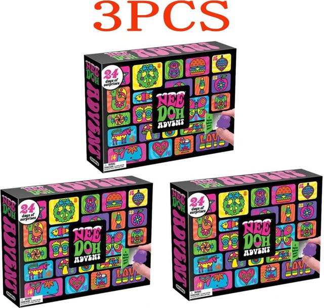 NeeDoh Adventskalender, 24-teiliges Set, Fidget Plüsch - Bild 1