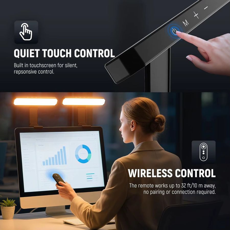 NEEWER Basics 6-W Monitorlichtleiste mit Fernbedienung und Touch-Steuerung, dimmbare zweifarbige LED Schreibtischlampe für Videokonferenzen - Bild 5