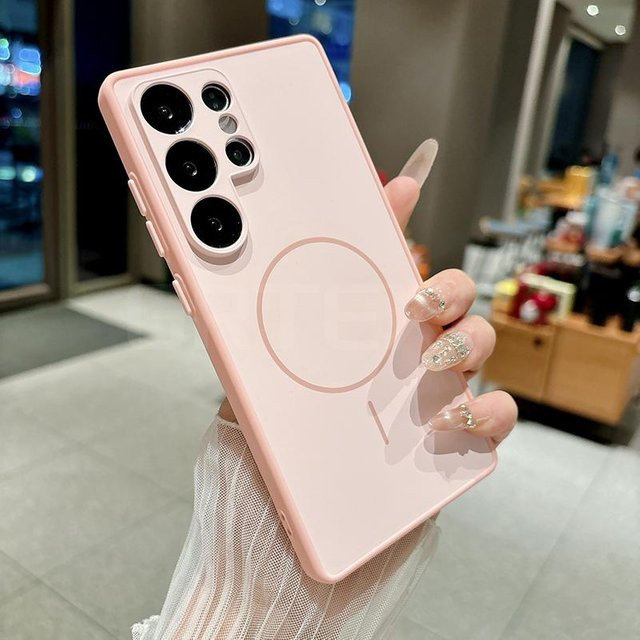 Stoßfeste Silikon Handyhülle mit matter Rückseite für Samsung Galaxy S26 Ultra, S25 Plus, S24 Ultra, S23 Ultra und S23 in Pink - Bild 1
