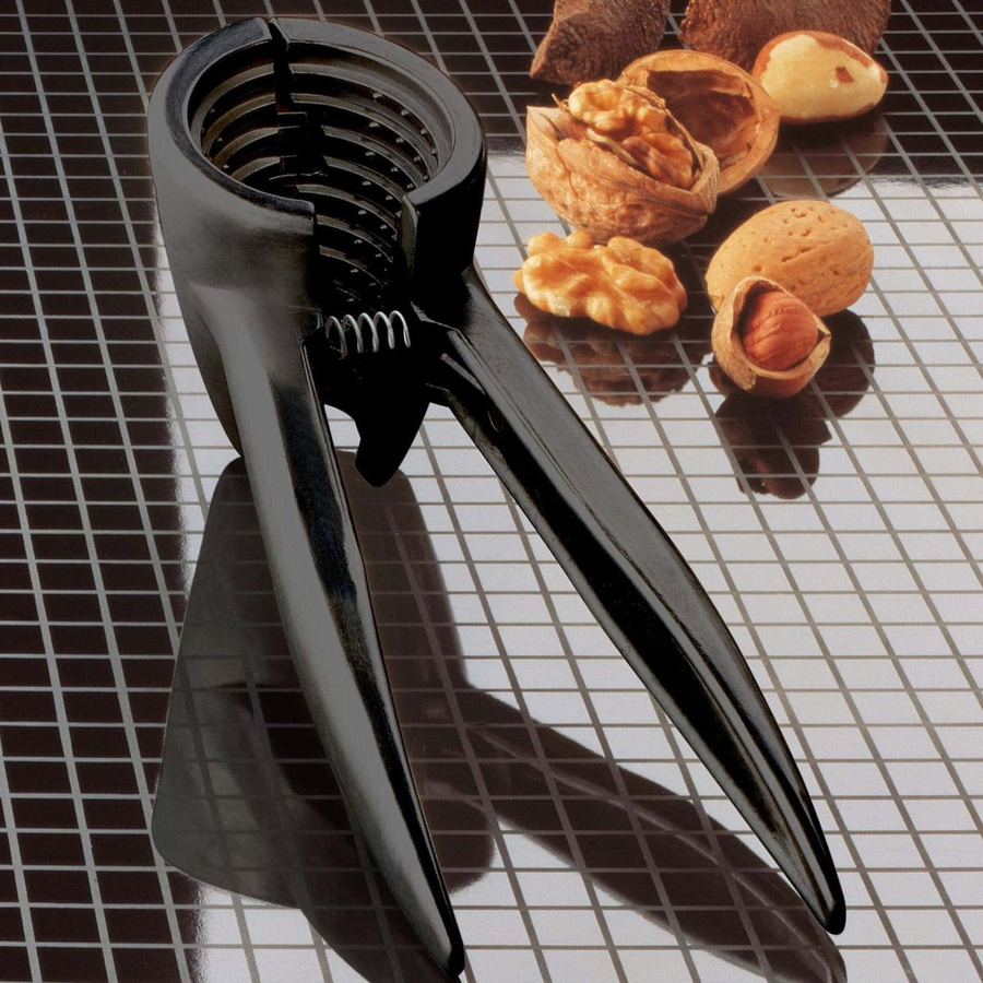 Fackelmann 2in1 Nussknacker und Schraubverschlussöffner in Schwarz mit ergonomischem Griff aus Aluminium und Kunststoff, Höhe: 18 cm - Bild 2
