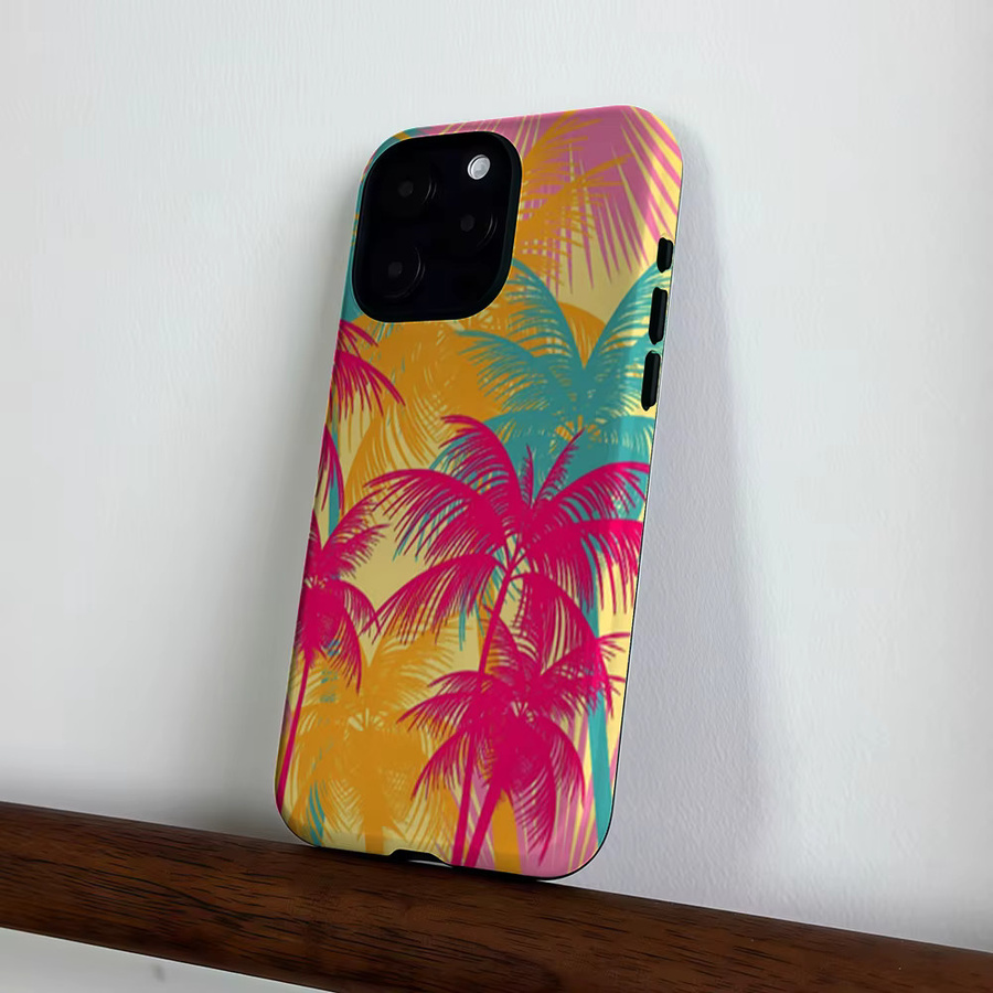 CaseLumi Matte Bumper Schutzhülle mit MagSafe für iPhone 17 16 15 14 13 Pro Max Tropical Palm Vibes in Multicolour - Bild 3