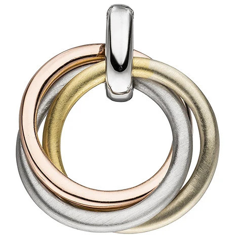 Colfem Anhänger 925 Silber, tricolor, vergoldet, Unisex - Bild 1