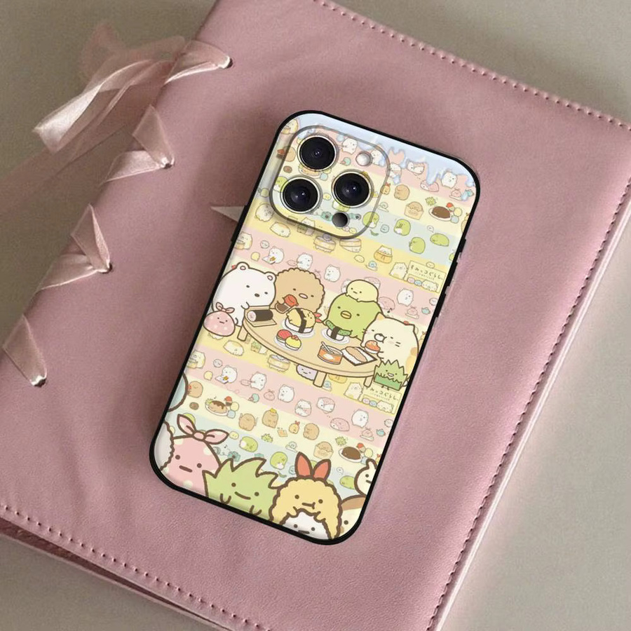 Sumikko Gurashi Handyhülle aus schwarzem Silikon für iPhone 17 16 15 14 13 12 11 Pro Max Mini X Xs XR - Bild 2