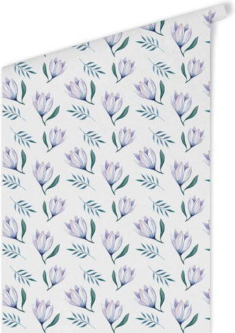 K&L Wall Art Vliestapete Kinder Krokus Blumen Blüten mehrfarbig matt - Bild 1
