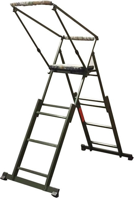 Berger & Schröter Aluminium Ansitzstuhl mit Verlängerung in Grün mit Tarnoptik - Bild 1