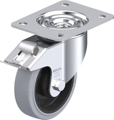 Blickle Lenkrolle LK-POEV 125KA-3-FI-SG mit Feststeller, Rad-Durchmesser: 125 mm, Tragfähigkeit: 250 kg, Farbe: Grau/Schwarz/Silber - Bild 1